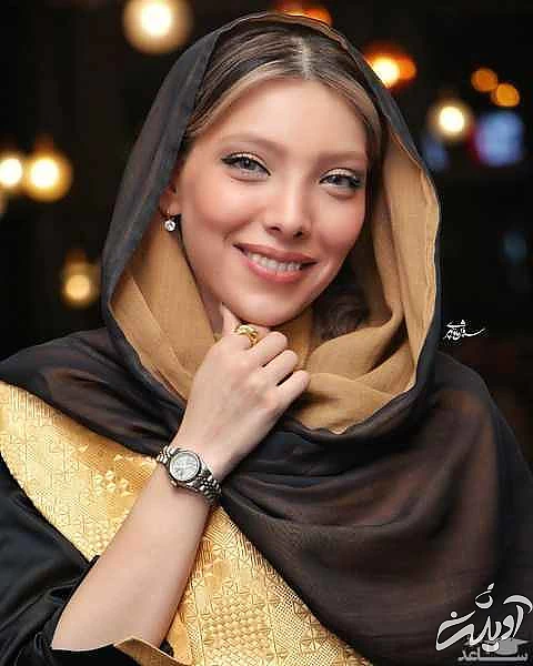 مانتوی شیک و لاکچری صدف اسپهبدی با رویه طلایی